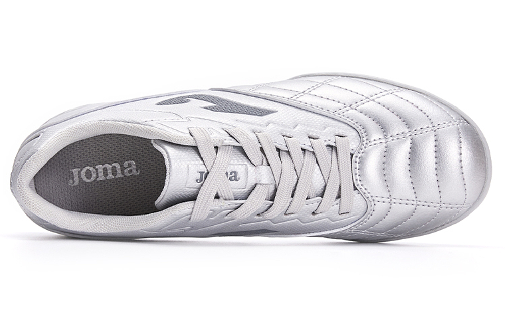 Children's JOMA Homer Liga T1 Tf round head lace-up non-slip wear-resistant low-top children's football shoes silver