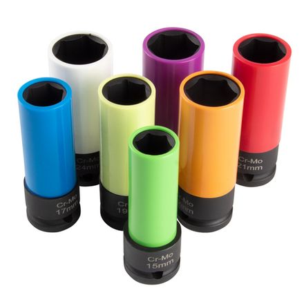 Цена на AFFIX (AF00640180C) Набор ударных глубоких шестигранных головок 1/2", 15-24 мм, 18 предметов, кейс