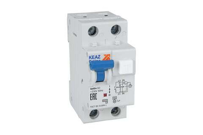 Автоматический выключатель дифференциального тока АВДТ с защитой от сверхтоков OptiDin D63-21C40-A-У3 6кА  (2P, C40, 10mA) КЭАЗ