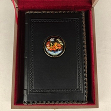 Ежедневник А5 "Русская тройка" (съемная обложка из натуральной кожи) в футляре