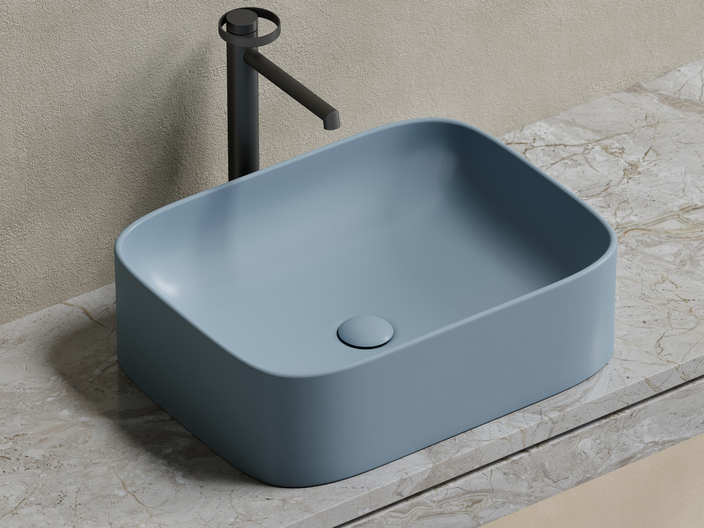 Умывальник чаша накладная прямоугольная (цвет Серо-x