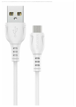 Кабель micro  BOROFONE BX51 для iPhone, для телефона, планшета, наушников 1м белый