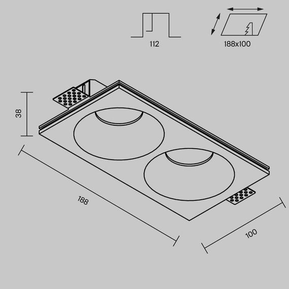 Встраиваемый светильник Maytoni Technical Downlight Gyps Modern DL129-GU10-02-W