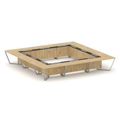 Steel Meet Стол переговорный квадратный KM-PR.B.SP-24K Тиквуд Светлый/Графит Глянец/Металл Серый 480