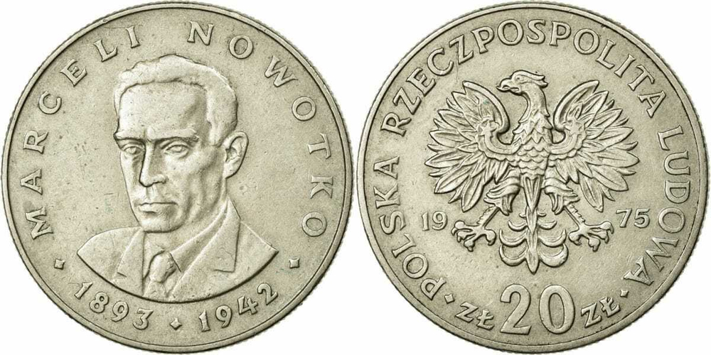 Польша 20 злотых, 1974-1983 Марсель Новотко XF