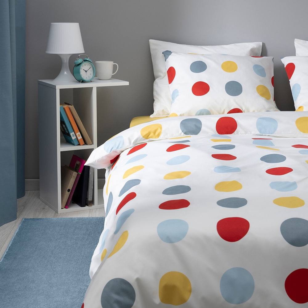 IKEA BRUKSVARA  (ИКЕА БРУКСВАРА)  -  Пододеяльник и наволочка, разноцветный/набивной, 150x200/50x60 см