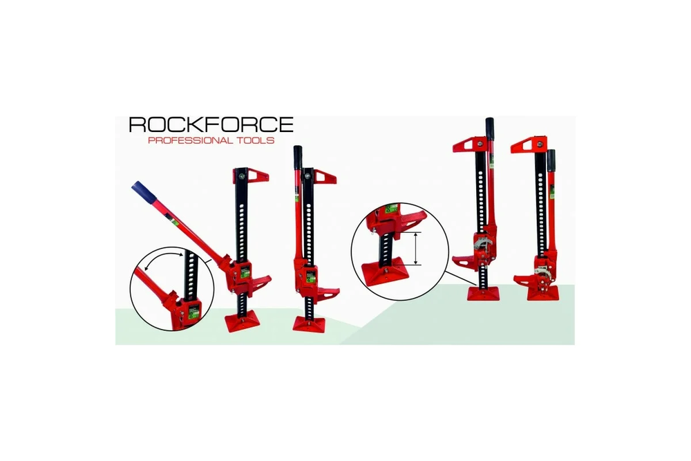 Домкрат RF-TRA8335 реечный 3т 33" (высота подхвата - 155мм, высота подъема - 680мм) ROCKFORCE