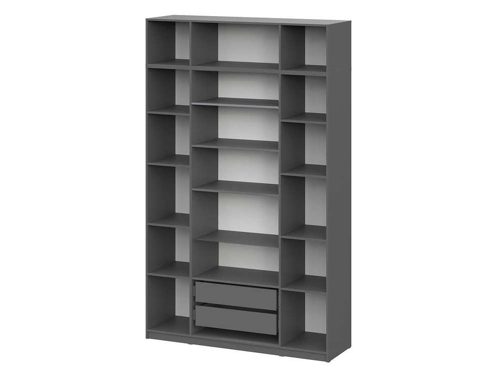 ШК 5 шкаф 1600 + антресоль + полки 2 комплекта + ящики 1 комплект / Графит