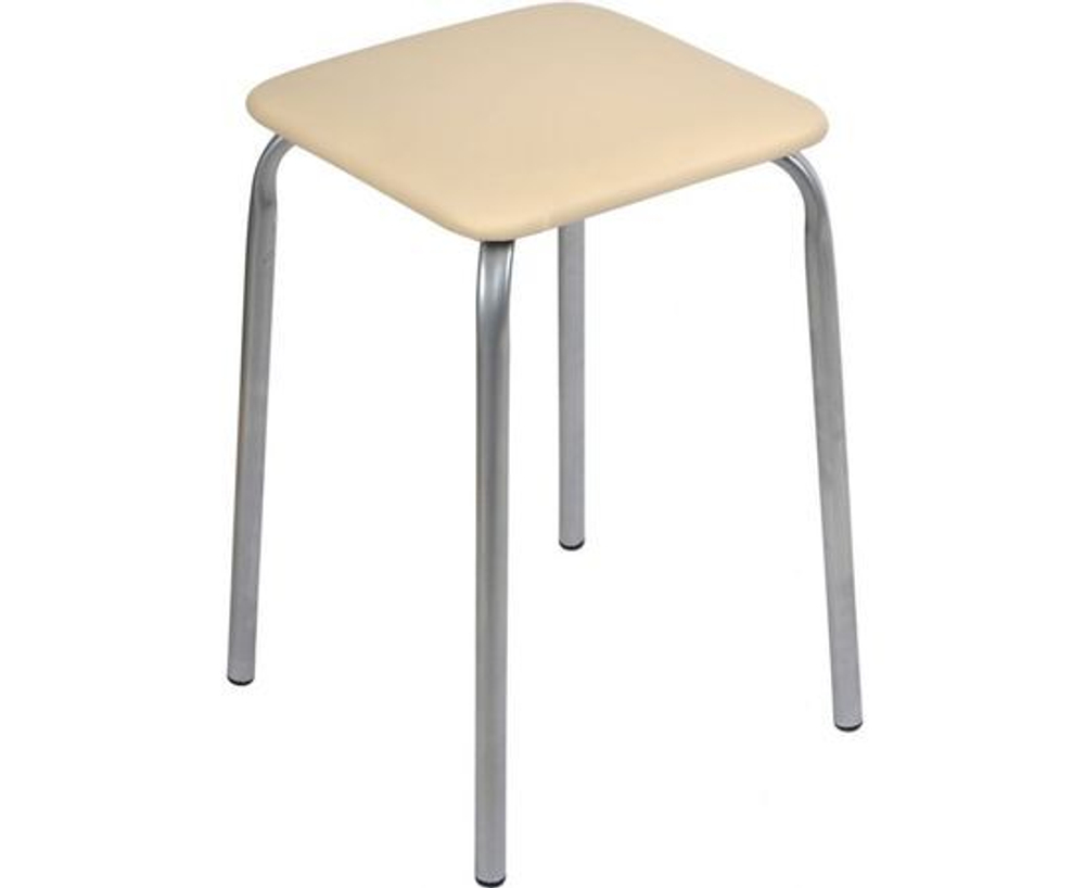 Табурет для кухни НИКА эконом 3, квадратное сиденье, слоновая кость, 29 см
