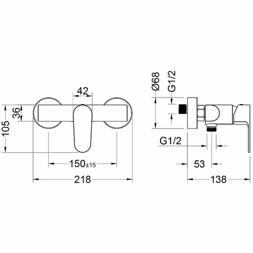 Смеситель для душа Aquatek Оберон AQ1260MB Черный матовый