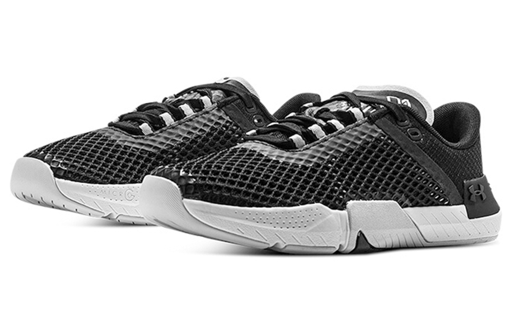 Under Armour Tribase Reign 4 sports comfortable fabric synthetic leather non-slip wear-resistant breathable low-cut casual running shoes women's black