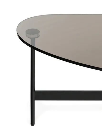 Кофейный стол Raul 110х60 см, стекло закалённое дымчатое