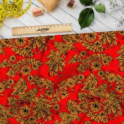 Ткань оксфорд 210 народная роспись хохлома