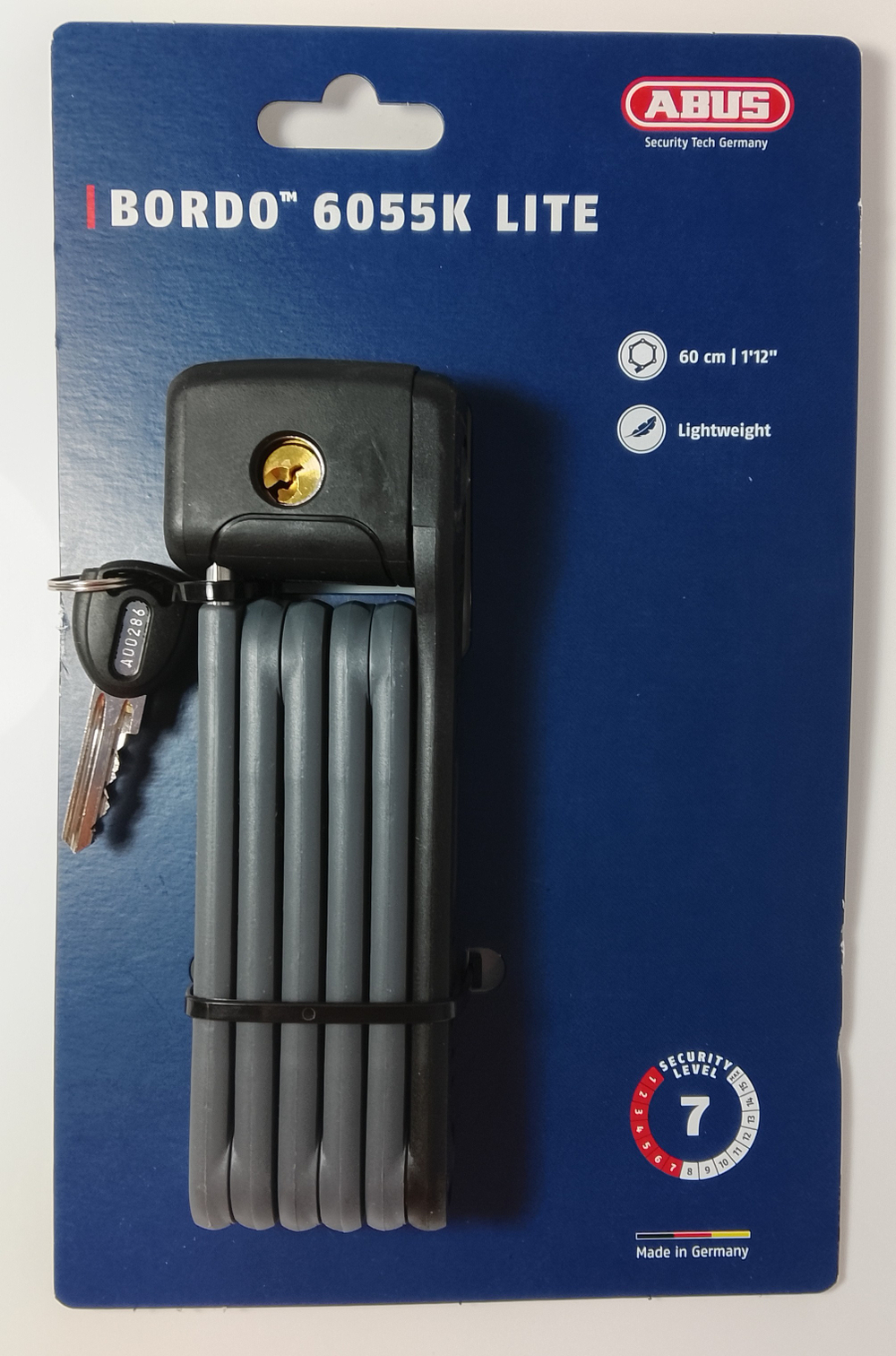 Замок ABUS 6055K/60 Черный BORDO LITE MINI