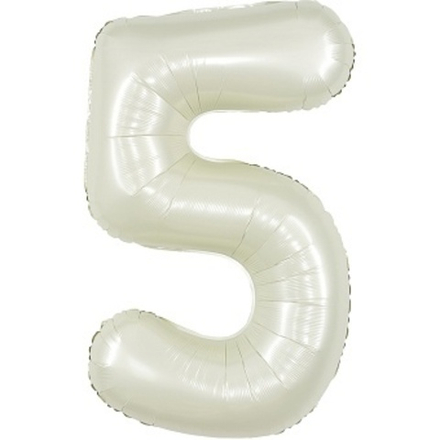 К Цифра 5 Белый песок Сатин (40''/102 см)