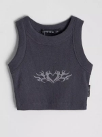 Летний кроп топ трикотажный детский