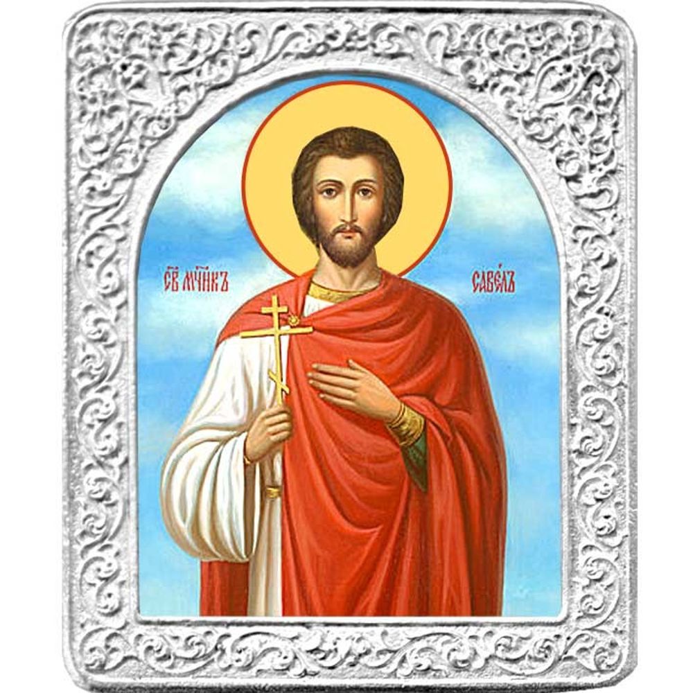 Святой Савел. Маленькая икона в серебряной раме.