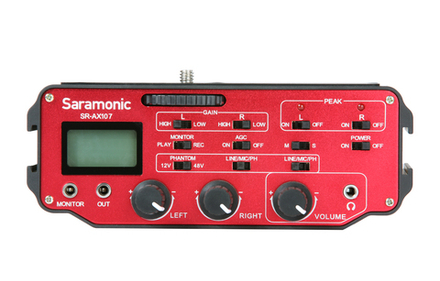 Микшер накамерный с предусилителем Saramonic SR-AX107 (1 стерео-вход RCA, 2 моно-входа XLR)