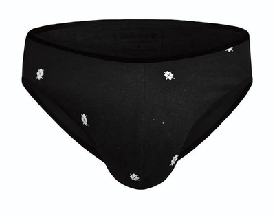 Черные трусы-слипы с контрастными мелкими ромбами (Размер: M) (Цвет: черный)