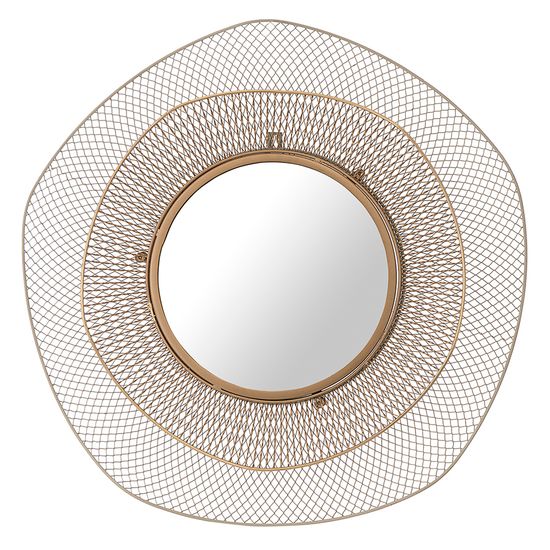 Зеркало настенное vinger, D79 см, бежевое/золотое