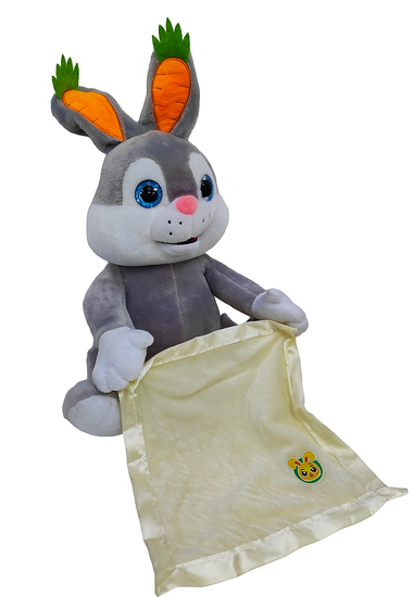 Интерактивная мягкая игрушка " Зайчик играет в прятки " 40 см