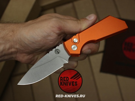 Нож Pro-Tech Strider PT Auto - оранж рук, светлый клинок RK/Н119