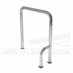 Поручень опорный П-образный, правый, напольный, нерж. сталь, 800x650x180 мм, D38 мм