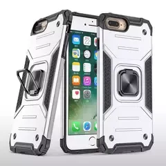 Противоударный чехол Strong Armour Case с кольцом для iPhone 6 Plus, 6s Plus, 7 Plus, 8 Plus (Серебро)