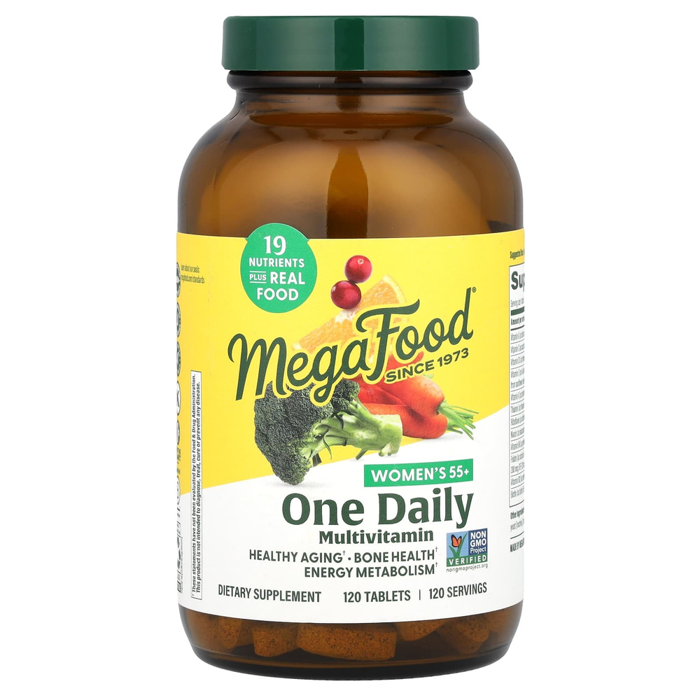 MegaFood, мультивитамины для женщин старше 55 лет, для приема один раз в день, 120 таблеток