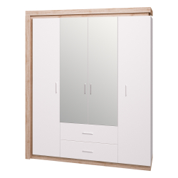 Шкаф 4-х дверный с зеркалом 16 Люмен