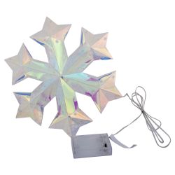 ULD-R512 3АА SNOWFLAKE Светильник декоративный Снежинка. на батарейках 3AA не в-к. 100 светодиодов. Белый свет. Цвет корпуса радужный. TM Uniel