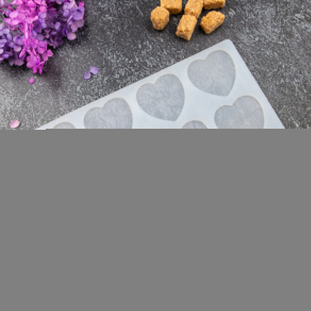 Силиконовый мат для отливки шоколада «Большие сердечки»