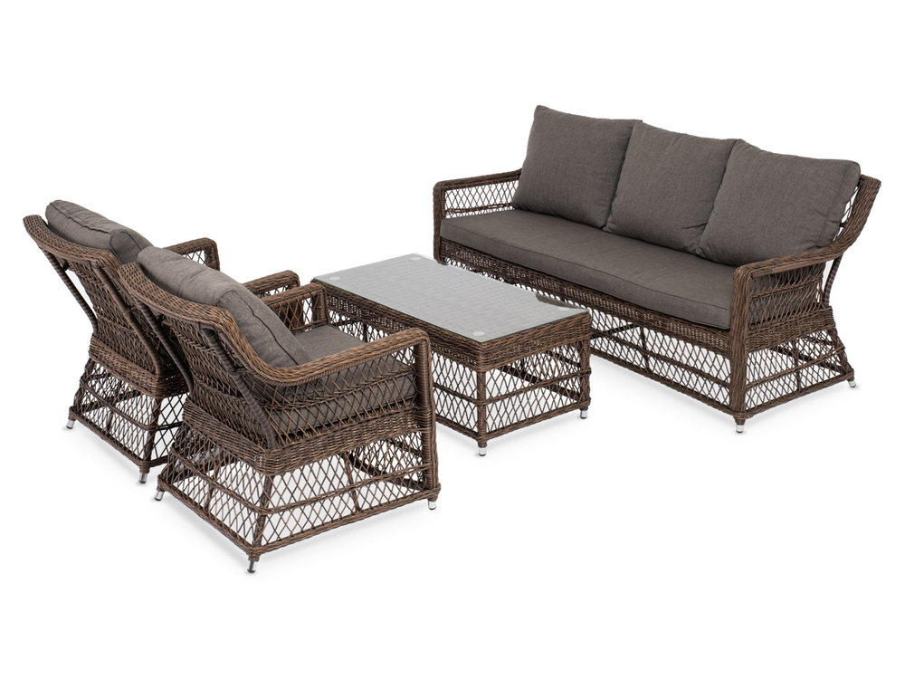 "Гранд Латте" лаунж-зона из искусственного ротанга, цвет коричневый