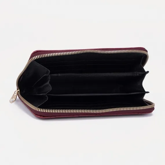 Кошелёк на молнии, цвет бордовый