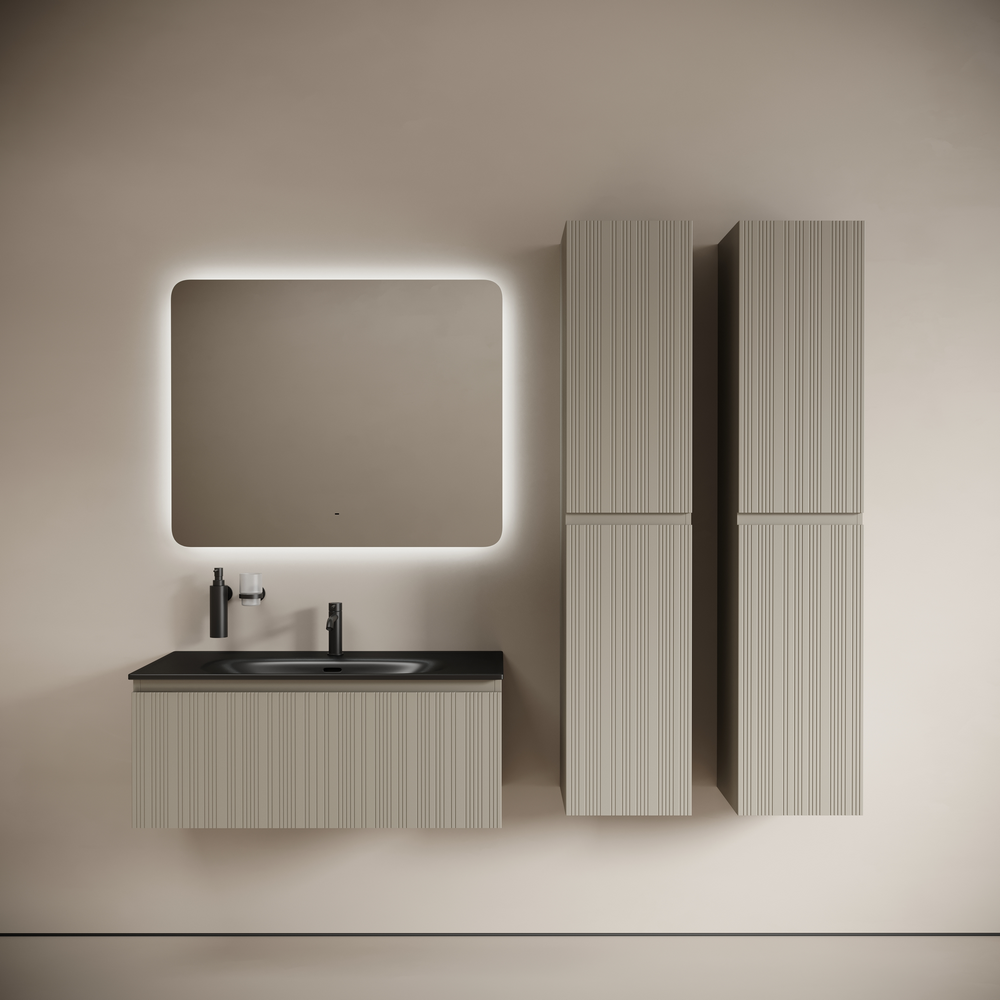 Тумба подвесная Sancos Code 990х453х400, c одним ящиком оснащенным доводчиками, цвет серая платина , арт. CD100GP