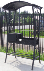 Мангал эконом с круглой крышей и плитой