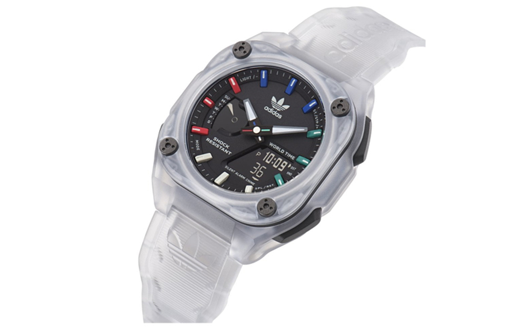 Adidas Originals STREET Wrist Watch Quartz Movement Resin Strap Black Dial Unisex 100m Water Resistant