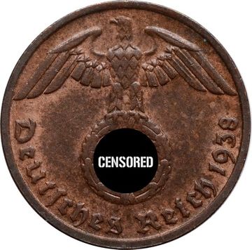 1 рейхспфенниг 1938 Германия (Третий рейх) "D"