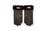 UGG Перчатки Кожаные Мужские Коричневые
