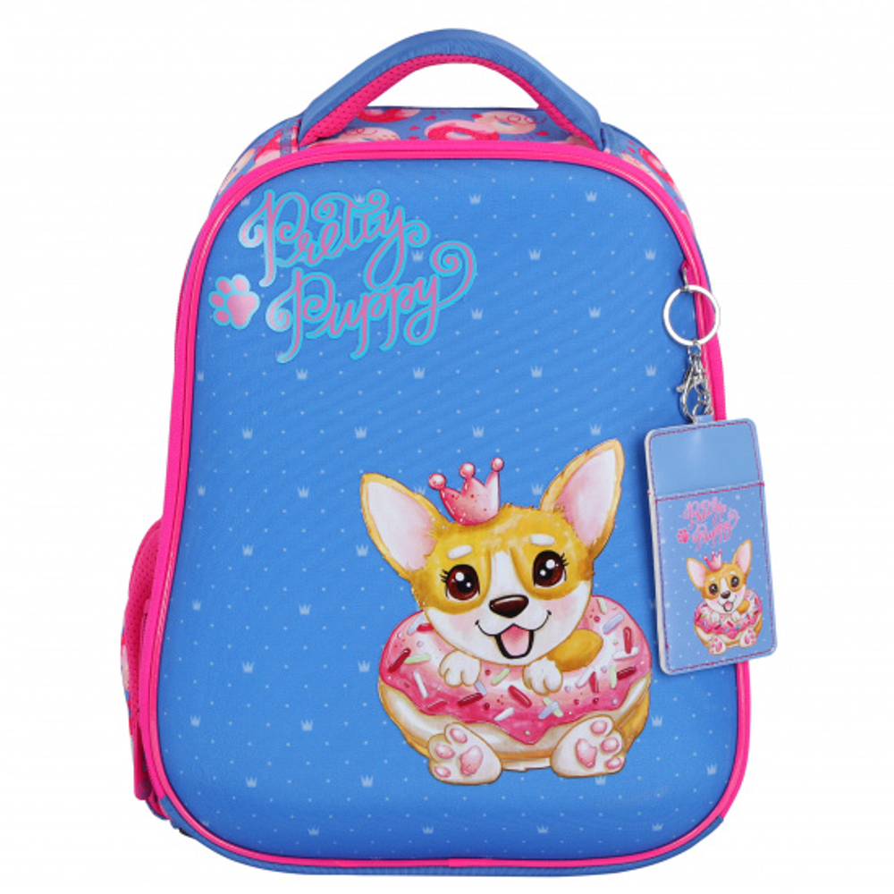 Ранец, спинка эргономичная, 2 отделения, 37*29*17 см, ERGO First, Pretty Puppy, КОКОС, 210603