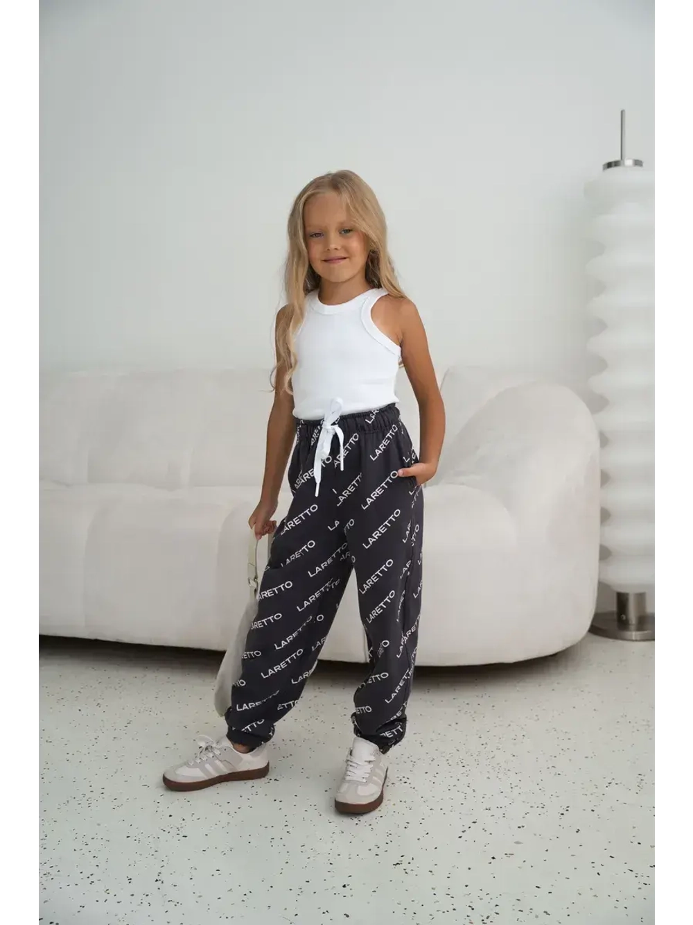 Брюки для девочки, серые