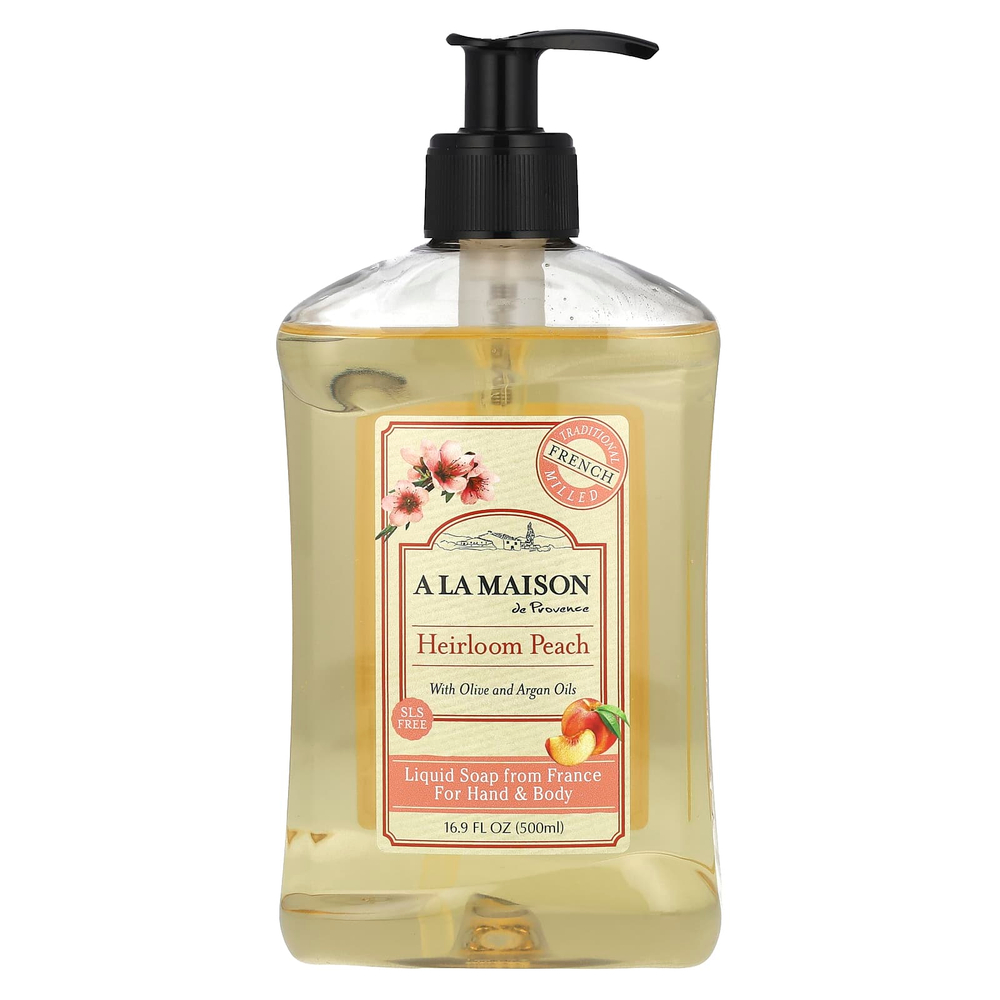 A La Maison de Provence, жидкое мыло для рук и тела, с ароматом физалиса и персика, 500 мл (16,9 жидк. унций)