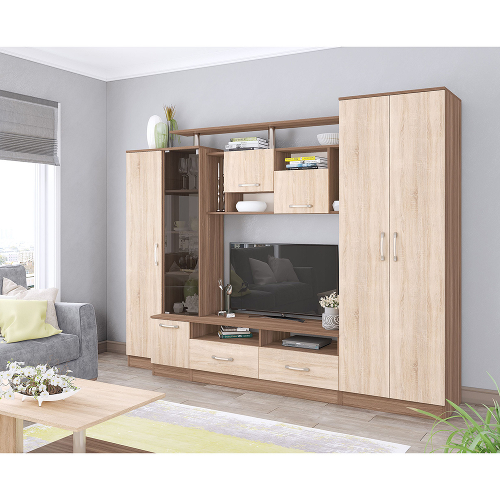 Стенка в гостиную Оскар-5, ясень шимо