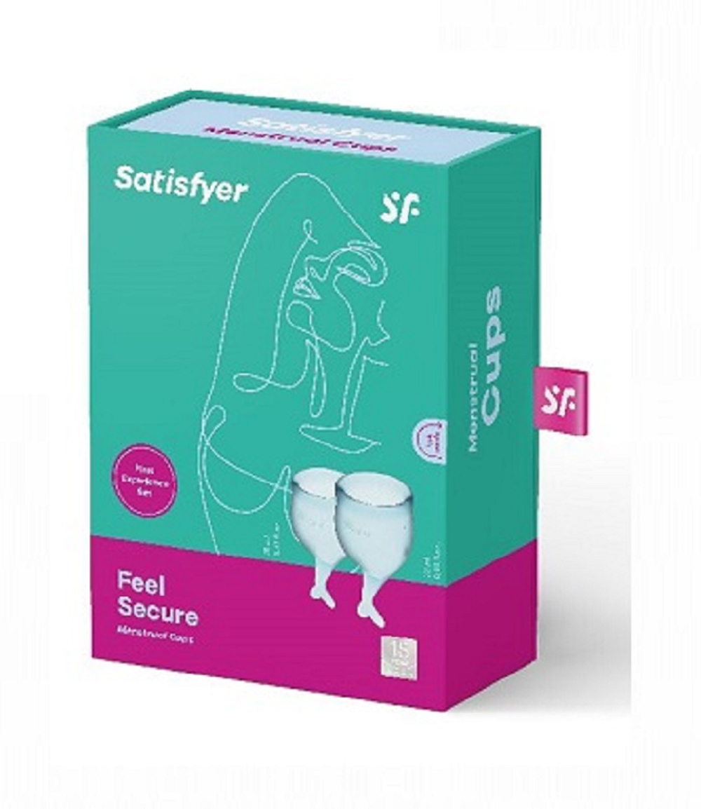 Набор менструальных чаш Satisfyer Feel secure Menstrual Cup голубой 2 шт