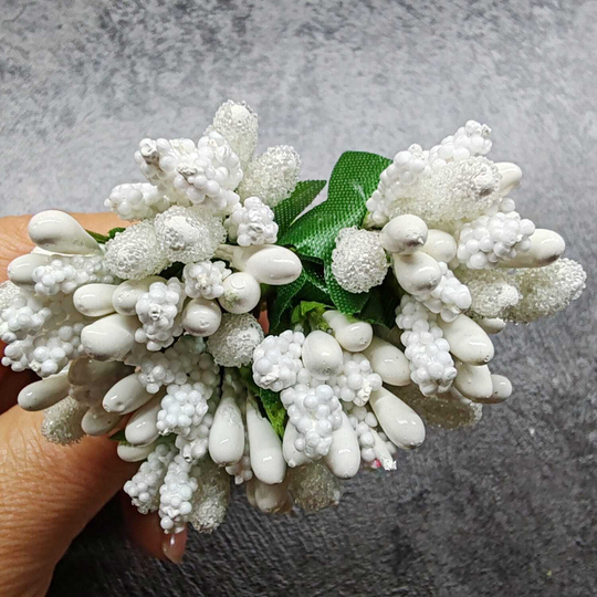 Тычинки для цветов БЕЛЫЙ (пучок 12 шт)