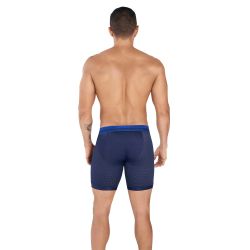 Мужские трусы боксеры удлиненные темно-синие в сетку Clever PROCESS LONG BOXER 036508