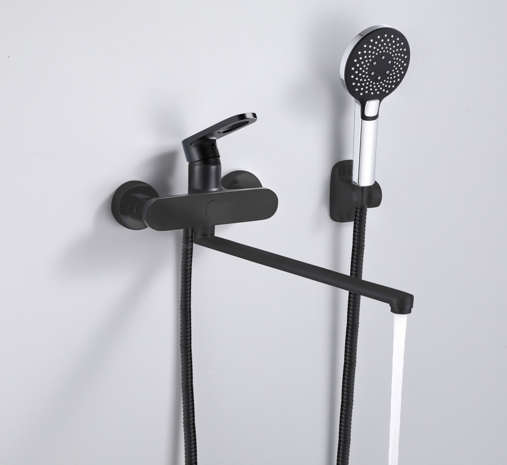 Смеситель для ванны HL22016-C чёрный