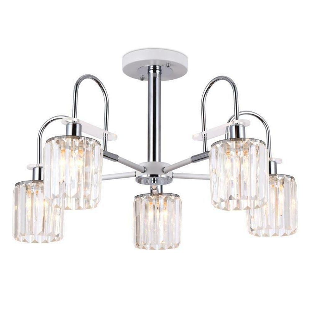 Подвесная люстра TR5899/5 CH/CL хром/прозрачный E14 max 40W D650*400