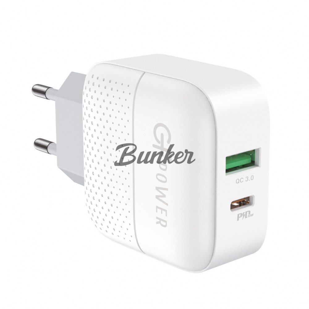 СЗУ 1-USB + Type-C PD 20W, QC 3.0, GFPoWeR GF60PD, белый