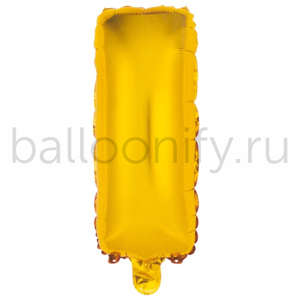 Фольгированная фигура, Буква I 35 см Gold